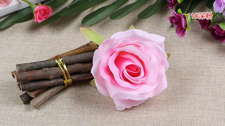 Silk flowers wholesale rose heads artificial flowers rose plastic flowers fake flowers head high quality silk flowers free shipping WF001