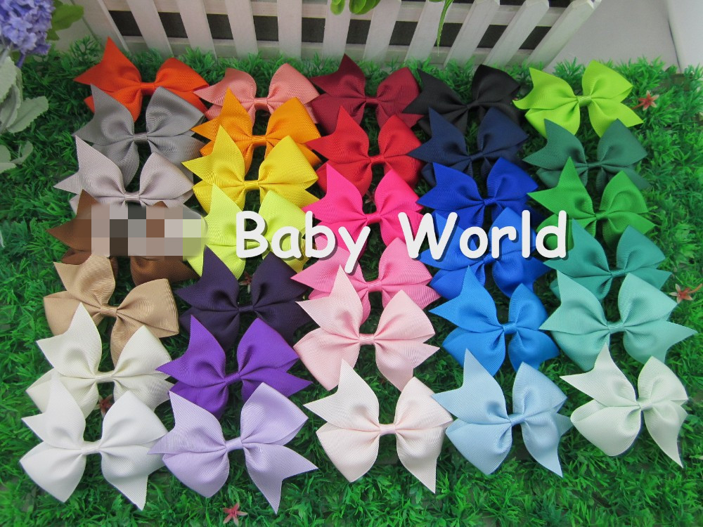 3.5 inch high quality grosgrain ribbon hair bows children hair accessories baby hairbows girl hair bows Headdress flower 64pc от DHgate WW