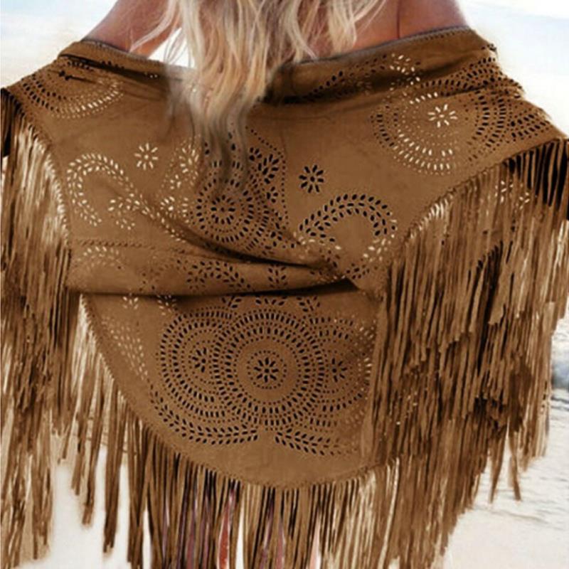 Wholesale-Women Coffee Faux Suede Leather Cut Out Summer Beach Cover Up Kimono Long Fringes Tassels Thin Coat Cardigan Jacket Size - XL
Wholesale-Women Coffee Faux Suede Leather Cut Out Summer Beach Cover Up Kimono Long Fringes Tassels Thin Coat Cardigan Jacket Size - XL
