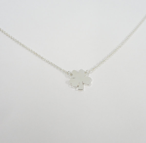 10PCS Tiny Four Leaf Clover Necklace Lucky Clover Necklaces Simple Shamrock Necklaces for Good Luck Birthday Gifts