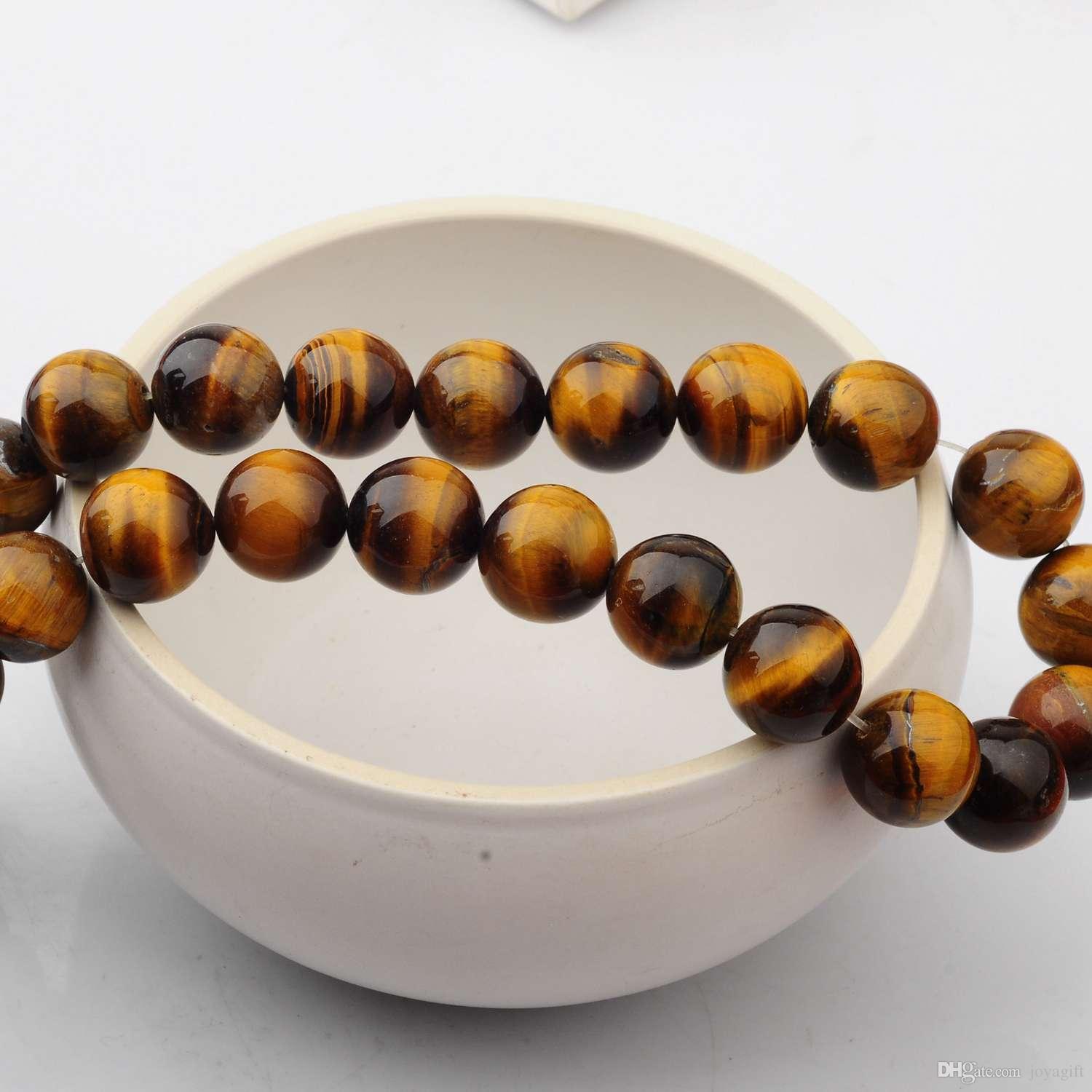 Natural Gemstone Tiger Eye 14mm Round Beads for DIY Making Charm Jewelry Necklace Bracelet loose 28PCS Stone Beads For Wholesales