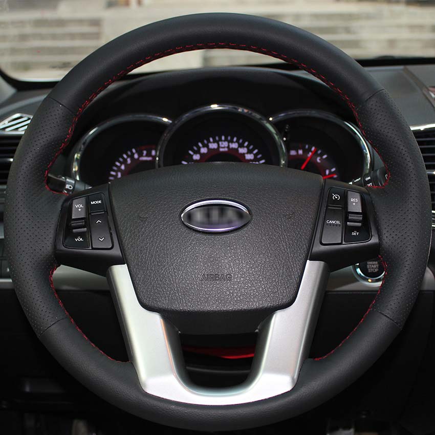 Case for KIA Sorento 2013 new model Steering wheel cover Genuine leather DIY Hand-stitch Car styling Interior decoration accessories