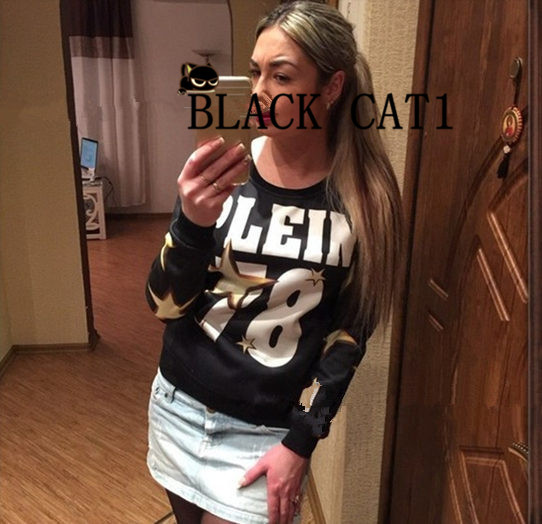 2015 Women's pullover Sweatshirts Autumn Fashion 78 Printing Hoodies Woman Shirts FG1511