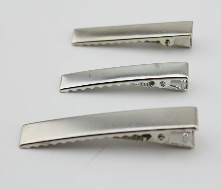 Single Prong Metal Alligator Hair Clip Accessories Silver Color Cheap Hairclips Hair Pin Girls Hair Bow Flower Accessory 50PCS FJ3223