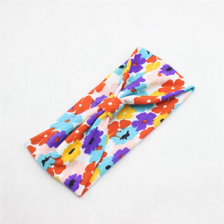 Baby Kids Toddler Cotton Fabric Floral Bandanas Flat Knot Headbands Headwrap plant flower Baby Turban Tie Knot Head wrap headband FD6559