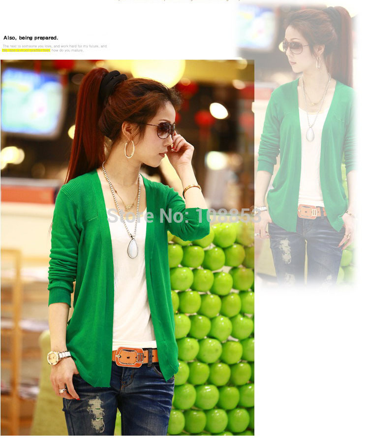 Classic Multi-Color Single Breasted Cardigan For Women Solid Long Sleeve Knitted Fashion Women Outwear Blouse Sweater CMO-0145