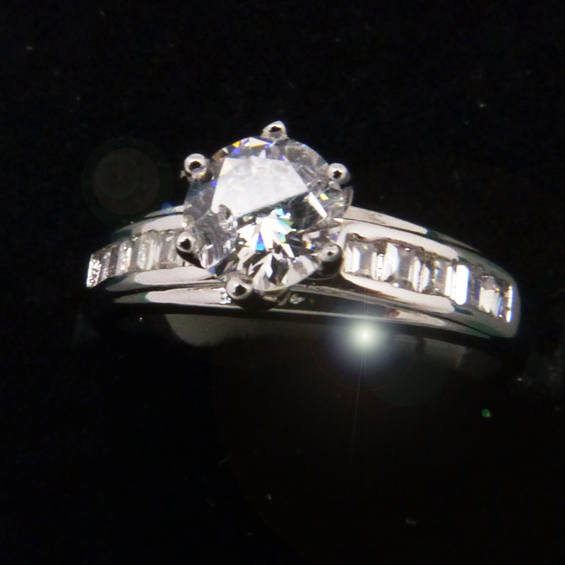 Real 18K 18ct White Gold Filled Womens & Mens Channel Set Solitaire Rings Jewelry SZ8 3G New