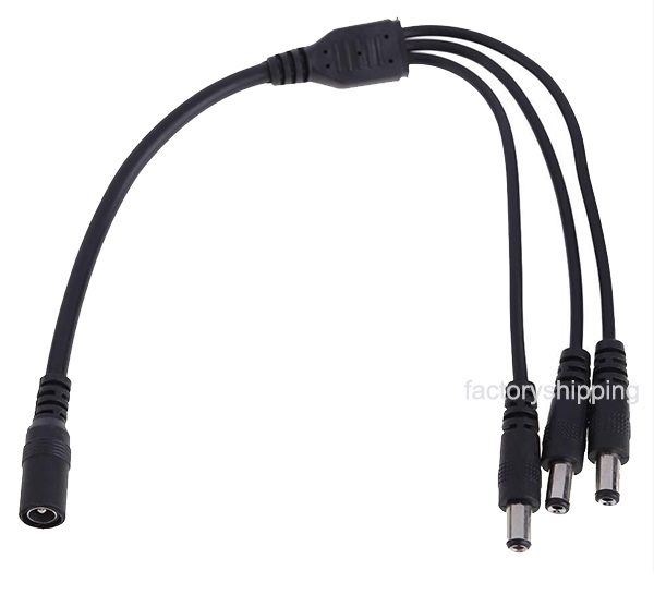 DC Power Splitter Adaptor Cable 12V Female to 2 / 3 / 4 / 5 / 8 Male way cable wire for CCTV camera 100pcs Fedex / DHL Free Shipping