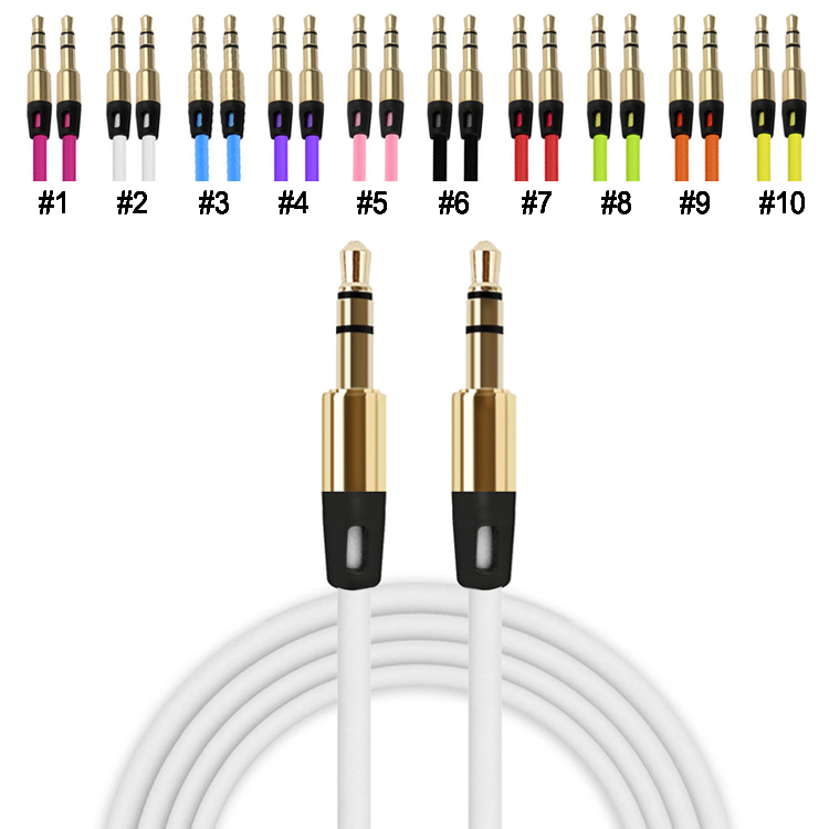 Car Audio AUX Extention Cable 3ft 1M wired Auxiliary Stereo 3.5mm metal Jack port Male Lead for portable Phone computer Speaker