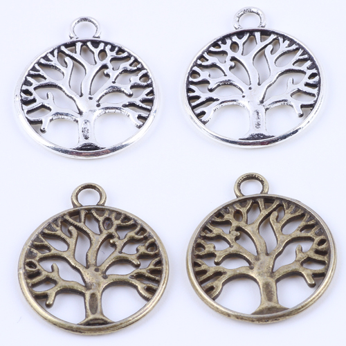 400pcslot antique bronze round life tree charm DIY ZAKKA retro jewelry accessories alloy metal pendant 4888w1960908