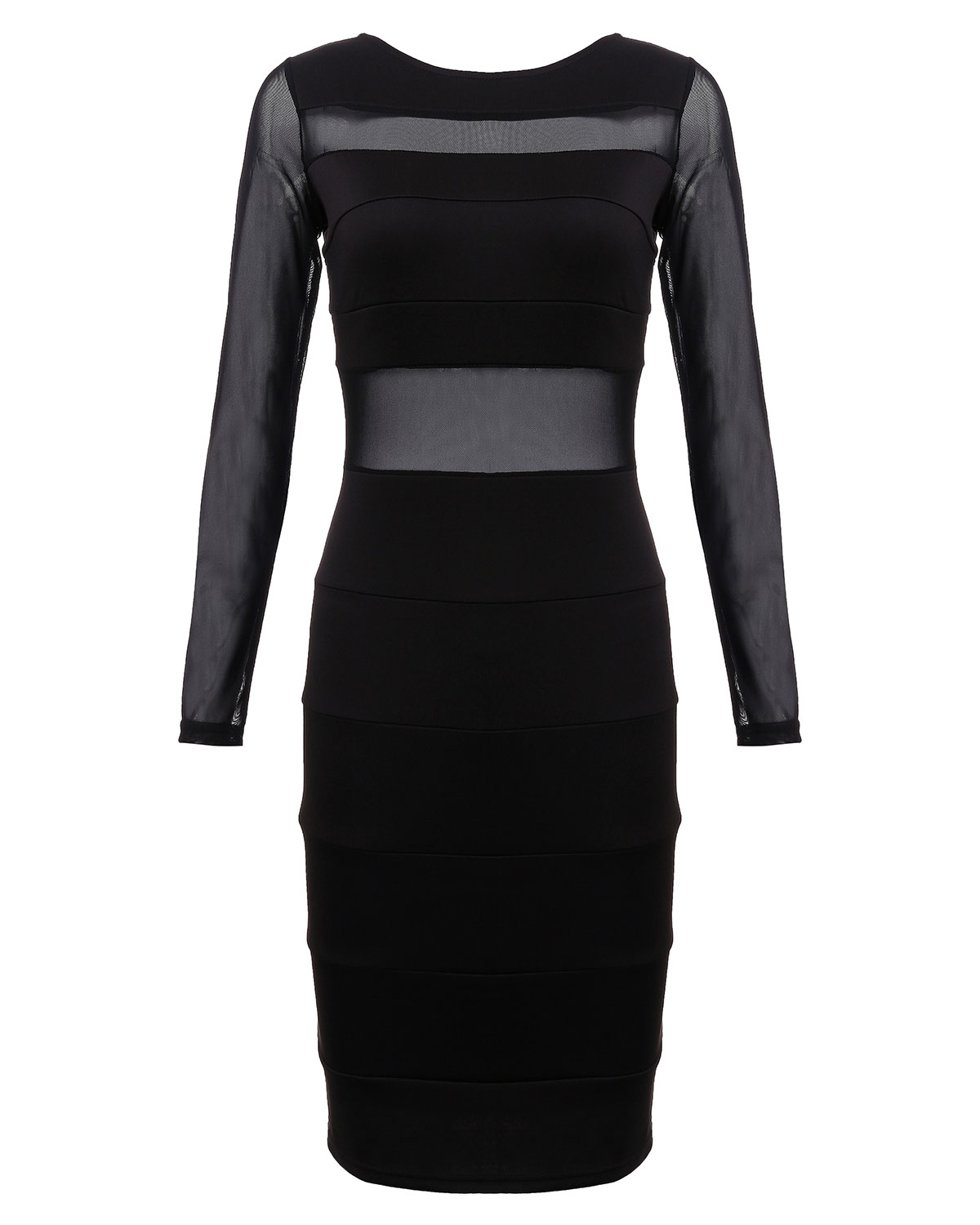 Women Sexy Dress Spring Backless Long Sleeve O Neck Mesh Patchwork See Through Bandage Bodycon Party Mini Club Dress Vestidos FG1511