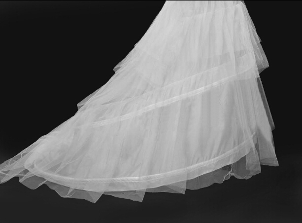Layers Tulle 3 Hoops Petticoat Crinoline for Bridal Dresses with Train Free Size Wedding Dresses Underskirt Petticoat Slip