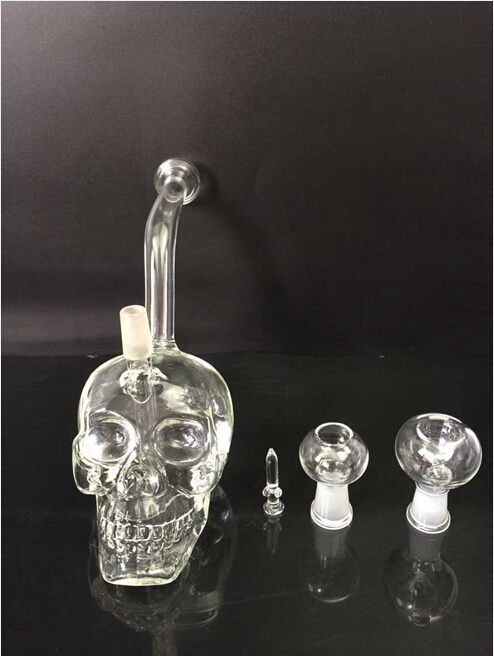 Glass water pipe skull style glass water bong bubbler hookah free shipping