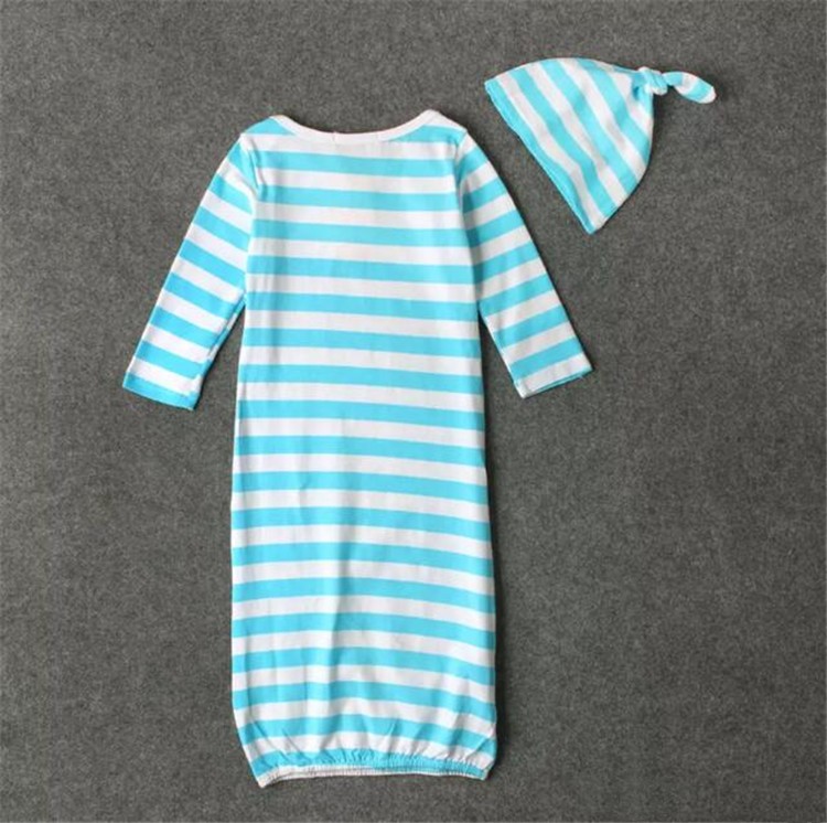 baby striped sleeping bag 2pc set twisted hat/headband+sleeping bag little sister little brother letters print newborns sleeping bag A08