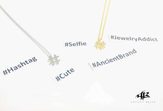 30PCS Hashtag Necklace Simple Initial Sign Necklace Trendy Symbol # Necklaces Typography Music Note Necklace for Women Ladies