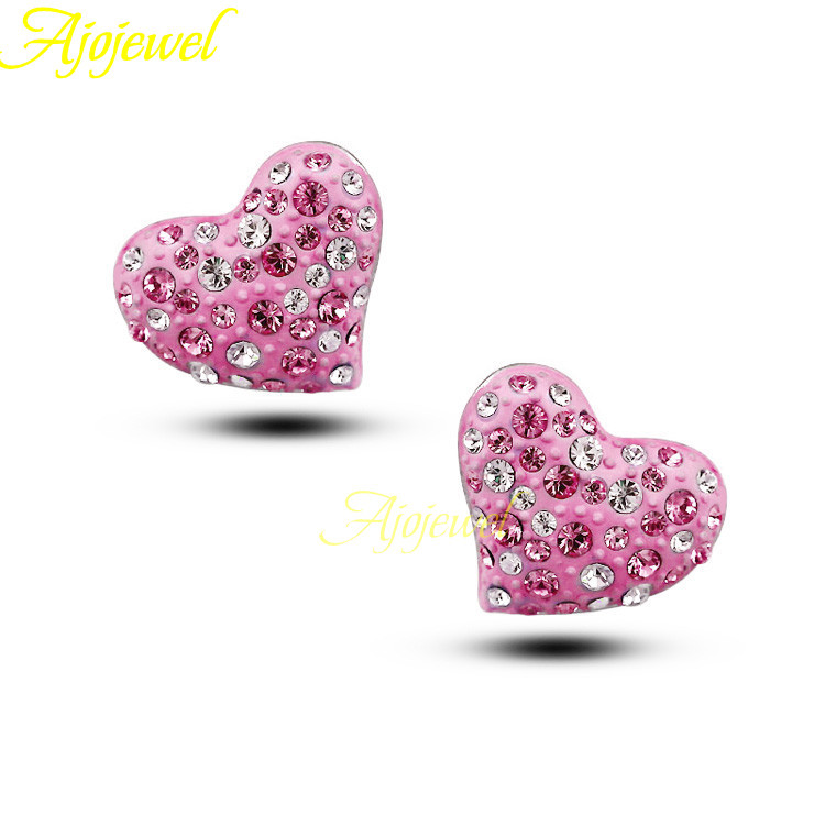 010 New cute Austrian crystal women's pink heart earrings stud romantic 2015 Valentine's day gift 
010 New cute Austrian crystal women's pink heart earrings stud romantic 2015 Valentine's day gift