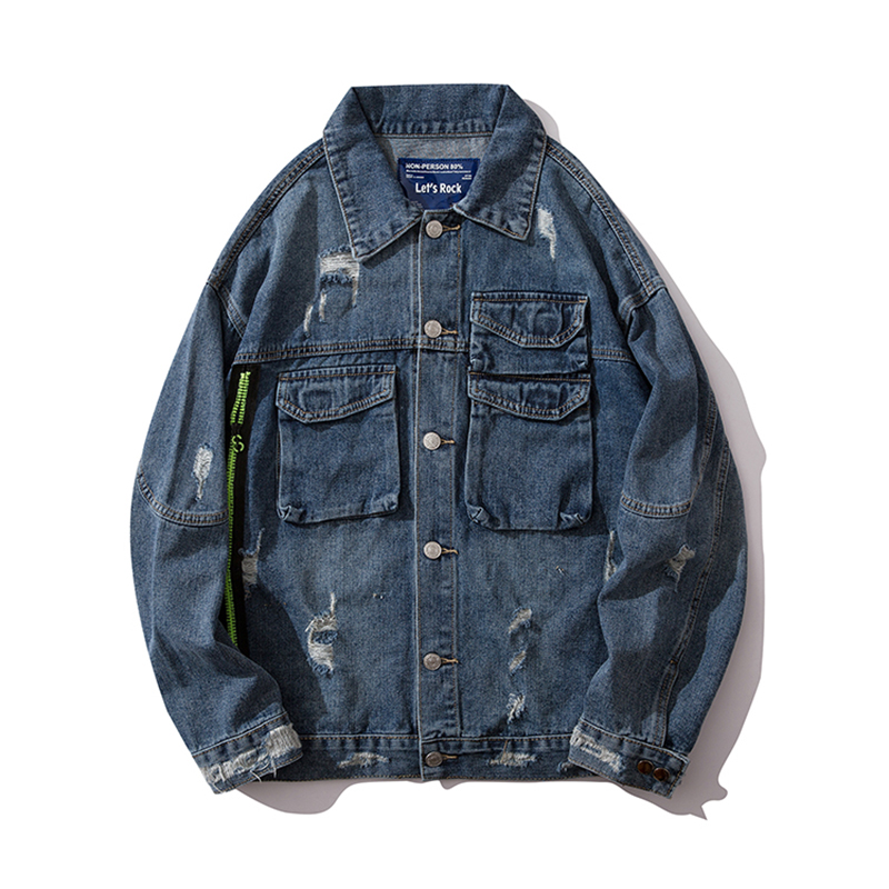 Mens Zip Up Cargo Denim Jacket Streetwear Funny Spoof Printed Jackets and Coats 2019 Fashion Loose Biker Jean Jackets for Male, Blue
Mens Zip Up Cargo Denim Jacket Streetwear Funny Spoof Printed Jackets and Coats 2019 Fashion Loose Biker Jean Jackets for Male, Blue
