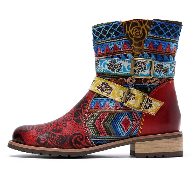 TOTOMELA EUR size 36-42 Cow Leather boots women zipper buckle square toe western retro autumn winter ankle boots female shoes, Red
TOTOMELA EUR size 36-42 Cow Leather boots women zipper buckle square toe western retro autumn winter ankle boots female shoes, Red