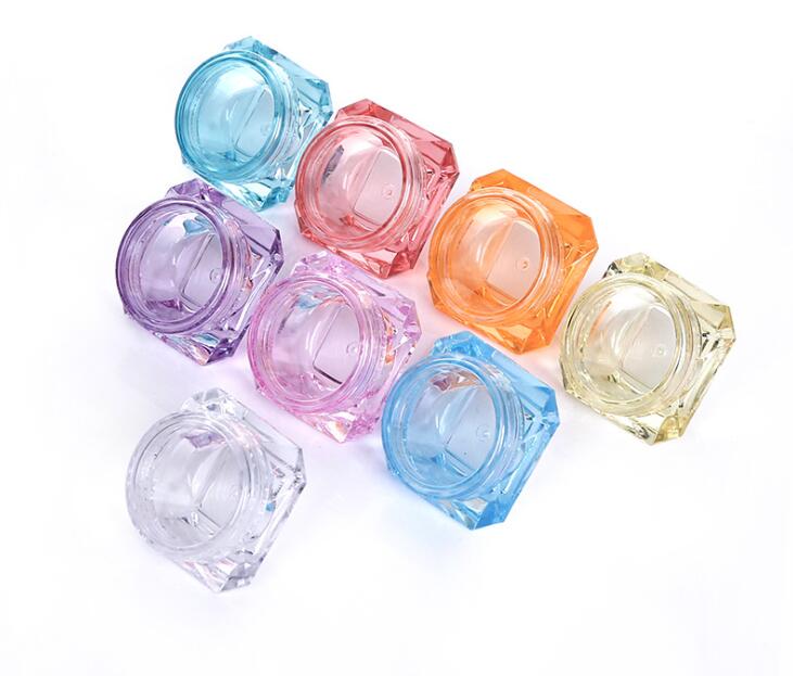 3g 5g Diamond Shaped Empty Plastic Jar Cosmetic Containers Cream Bottle Small Sample Box Bottle Cosmetic Packing Box