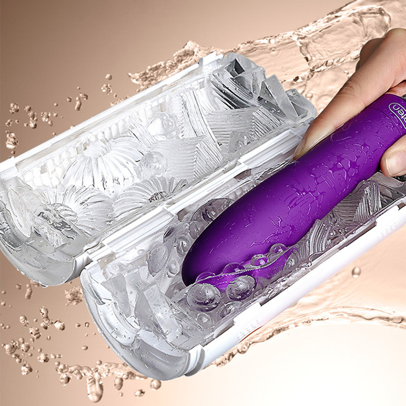 Leten 4D Pleat Artificial Vagina Real Pussy Dual Channel Space Capsule Flip Hole Sucking Male Masturbator Adult Sex Toys For Men Y191010