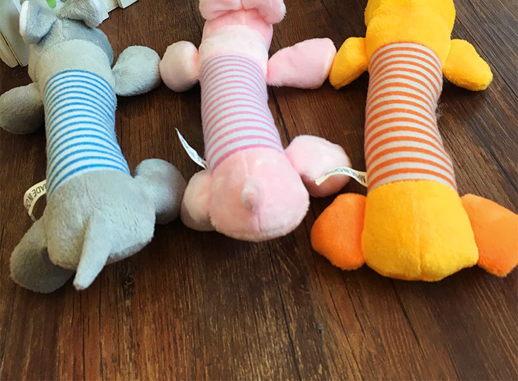 Cute Dog Toy Puppy Plush Sound Chew Squeaker Squeaky Pig Elephant Duck Lovely Pet Toys WCW414