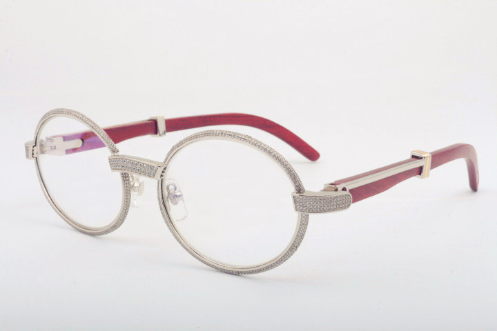 natural wood full dia glasses 7550178 high quality sunglasses the entire frame is wrapped in dias Size: 55-22-135mm