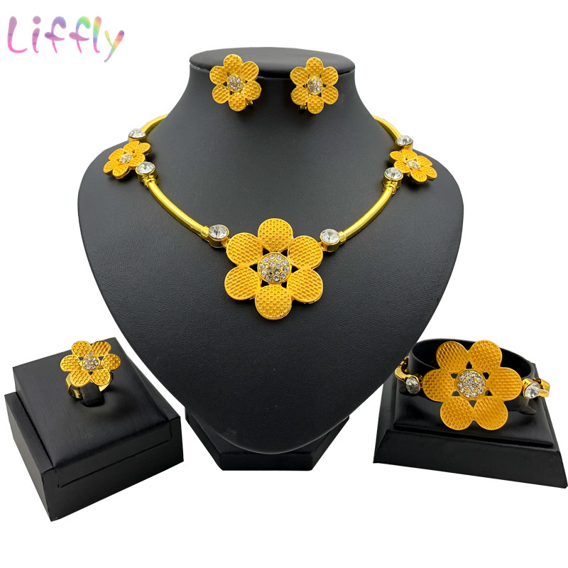 African Jewelry Set Pretty Women Wedding Jewelry Passion Sun Flower Necklace Earrings Bracelet Ring Dubai Women Party, As pic
African Jewelry Set Pretty Women Wedding Jewelry Passion Sun Flower Necklace Earrings Bracelet Ring Dubai Women Party, As pic