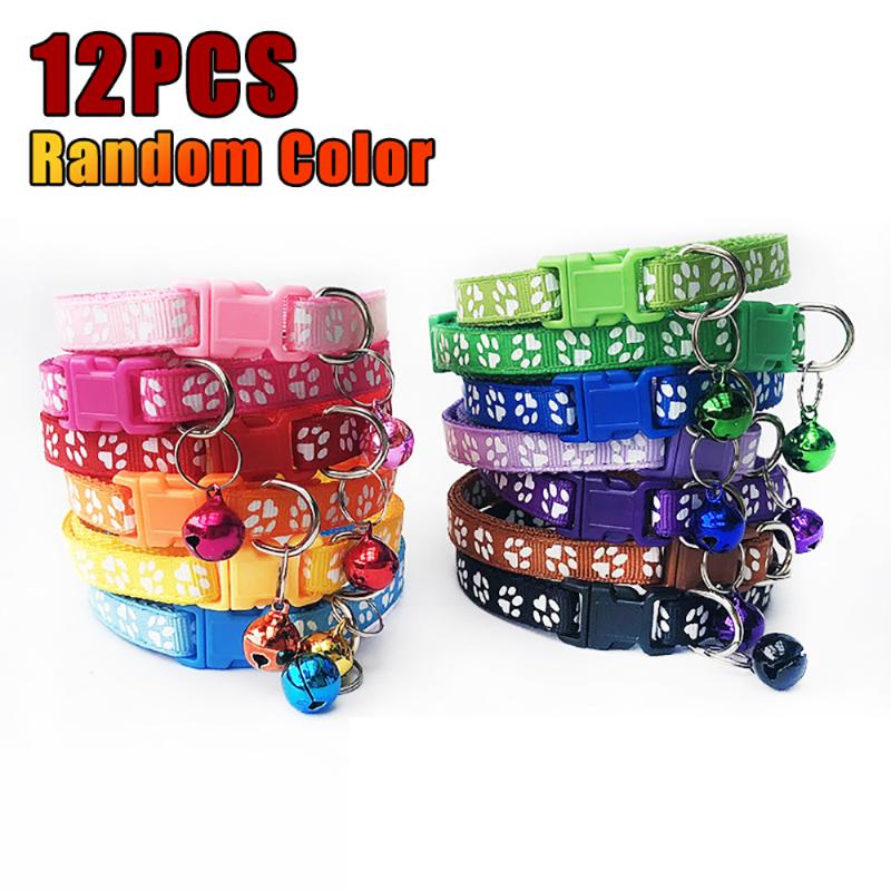 12Pcs/set Polyester + PP Pet Neck Strap Adjustable Safety Cat Kitty Breakaway Cat Collar With Bell Accessories 
12Pcs/set Polyester + PP Pet Neck Strap Adjustable Safety Cat Kitty Breakaway Cat Collar With Bell Accessories