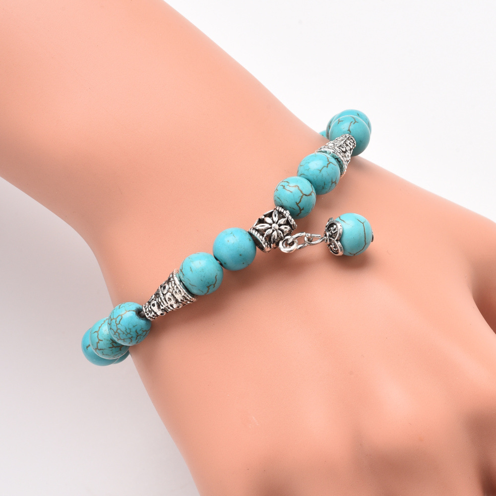 Best selling 2018 Ladies Men 8mm Lava Logan Diffuser Bracelet Charm Cone Alloy Natural Stone Yoga Bead Bracelet Jewelry Gift