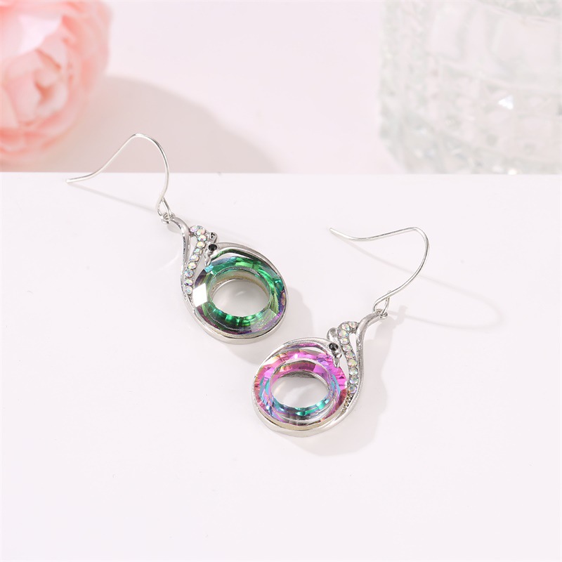 Hot Selling 925 Silver Peacock Stud Earring Womens Gradual Colorful Crystal Dangle Earring Fashion Animal Jewelry Wholesale