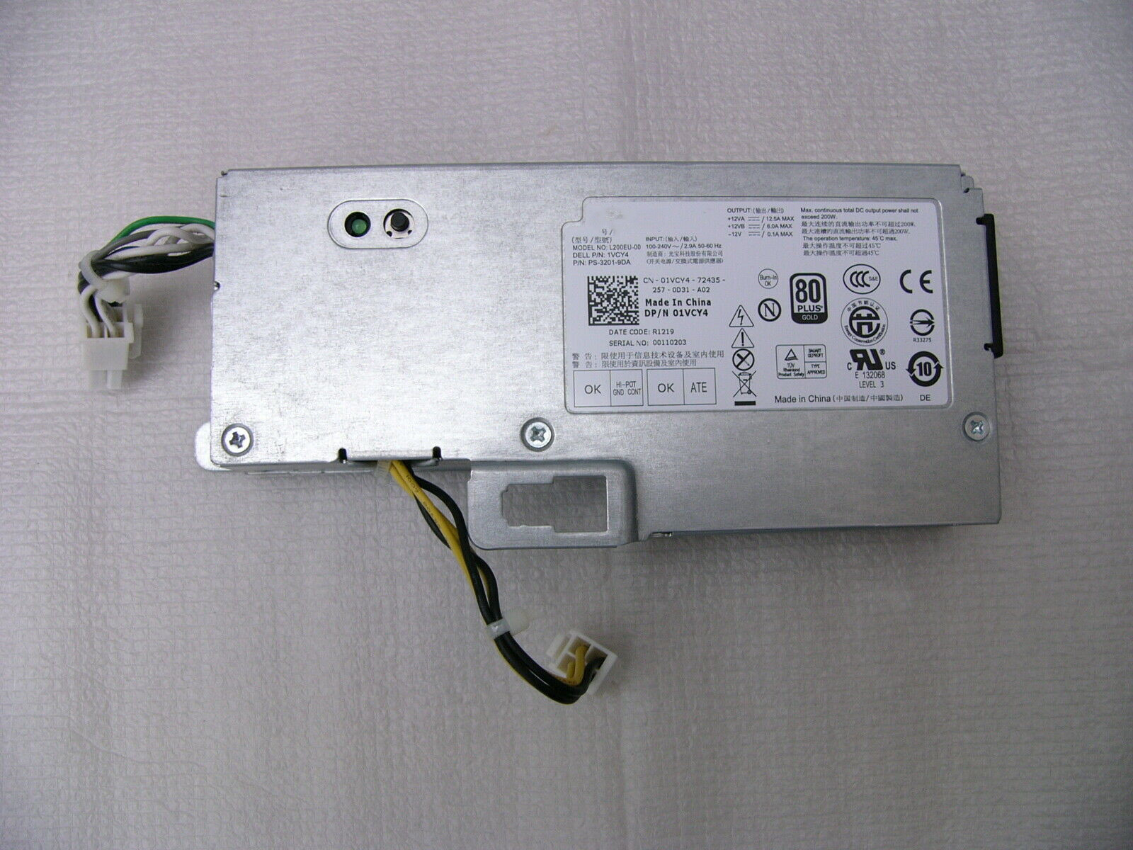 200W PSU For Server 780 790 990 USFF Computer Power Supply 1VCY4 L200EU-00 200W can instead of L180EU-00 F180EU-00 F200EU-00
200W PSU For Server 780 790 990 USFF Computer Power Supply 1VCY4 L200EU-00 200W can instead of L180EU-00 F180EU-00 F200EU-00