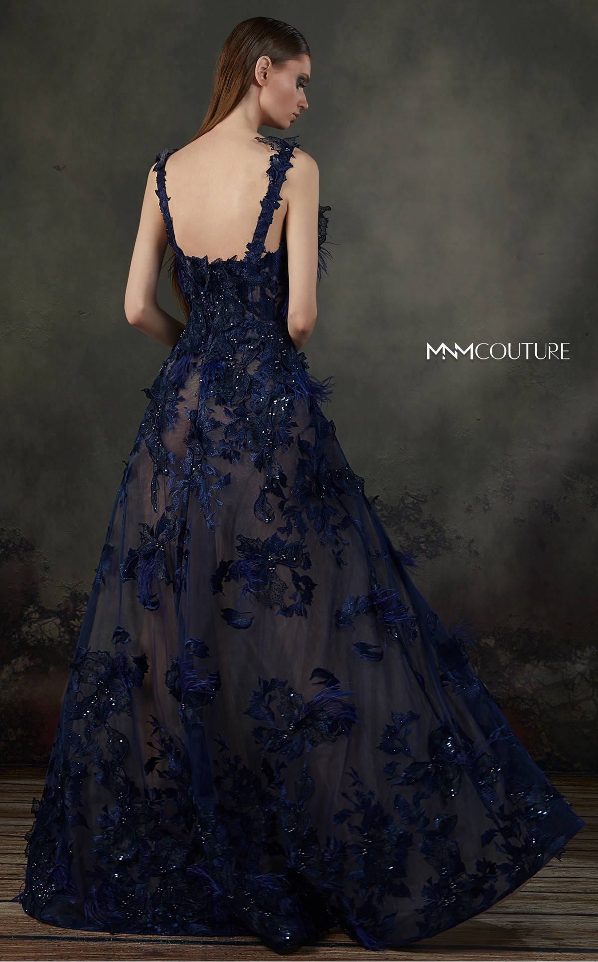 2020 Navy Evening Dresses Lace 3D Floral Appliqued Beaded A Line Prom Dress With Lining Floor Length Arabic Dubai Formal Gowns