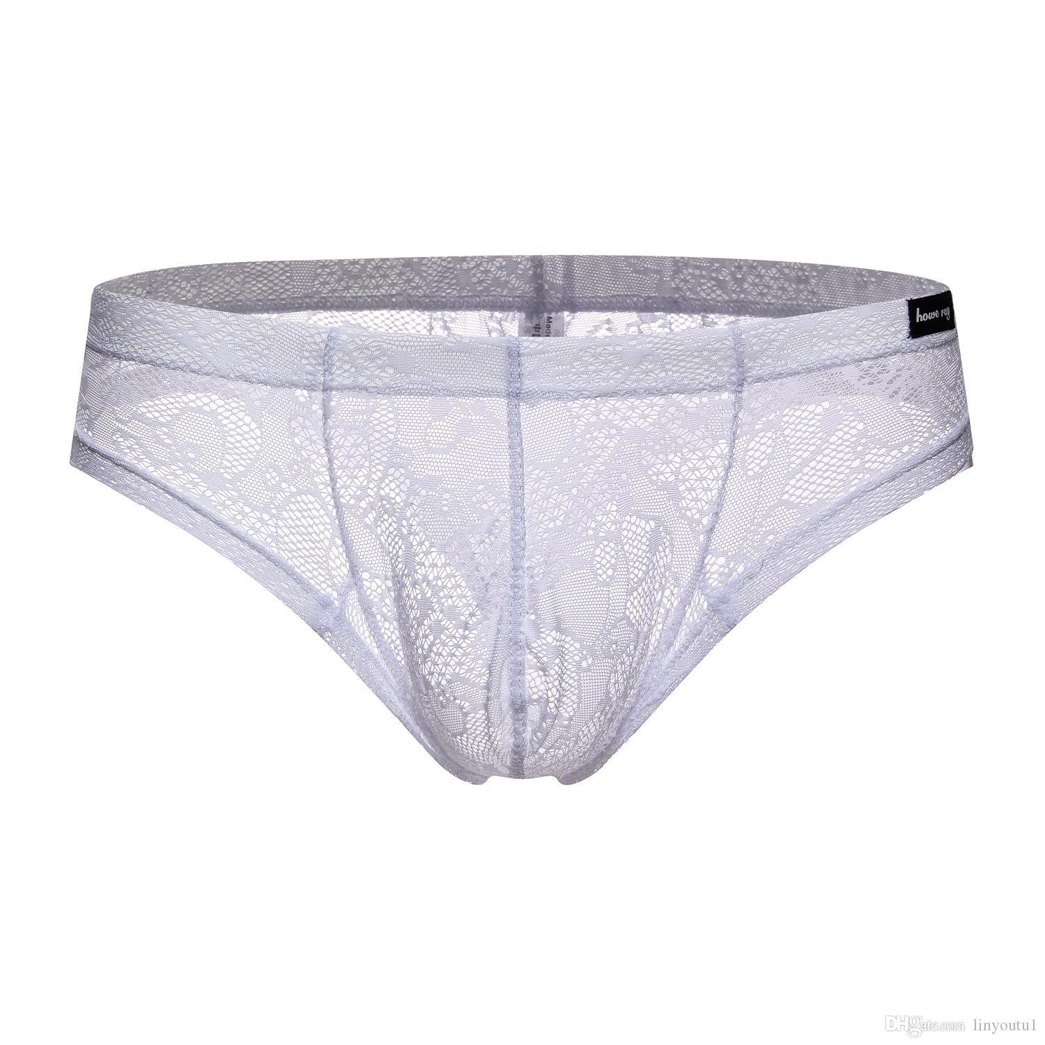 2020 How Ray Mens Lace Panties Men Sexy Underwear Transparent Thong Bulge Pouch Breathable Gay G Strings Erotic Male Lingerie Sissy