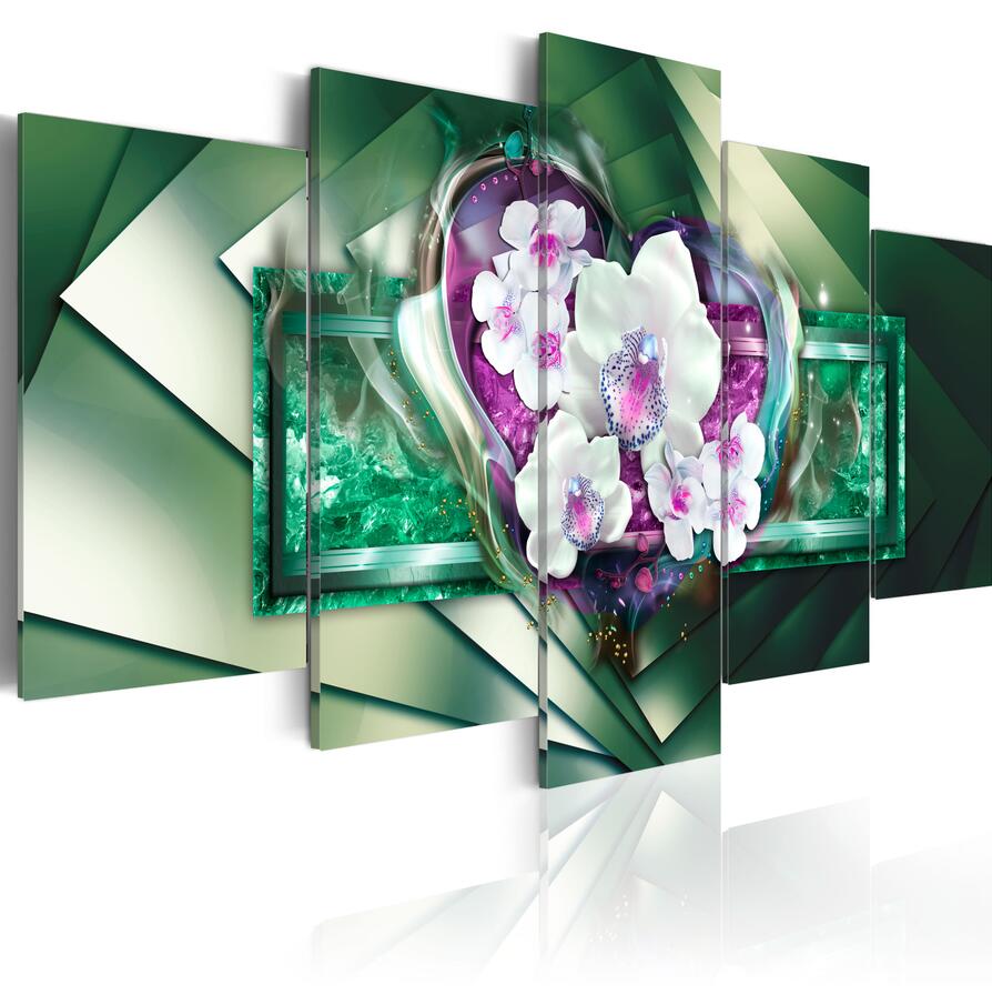 HD 5PCS/Set Love Orchid Flower Art Print Frameless Canvas Painting Wall Picture Home Decoration,Choose Color And Size