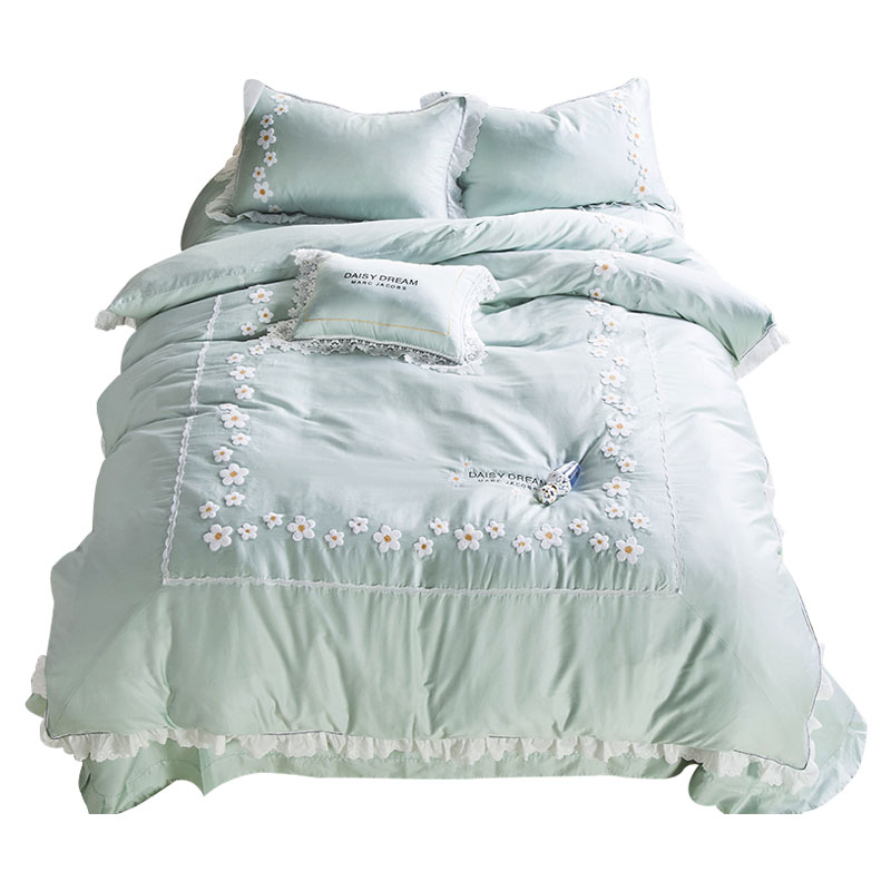 Satin Daisy Flower Floral Luxury Bedding Sets King Queen Size Embroidered Green Duvet Cover Bedsheet Princess Lace Girls Home Bedding Kit, Spa mint
Satin Daisy Flower Floral Luxury Bedding Sets King Queen Size Embroidered Green Duvet Cover Bedsheet Princess Lace Girls Home Bedding Kit, Spa mint