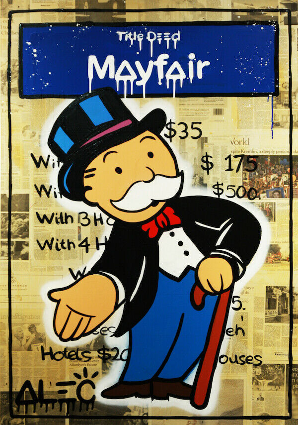 Alec Monopoly Oil Painting On Canvas Graffiti Art Title Deed Mayfair Home Decor Handpainted &HD Print Wall Art Canvas Pictures 191025 
Alec Monopoly Oil Painting On Canvas Graffiti Art Title Deed Mayfair Home Decor Handpainted &HD Print Wall Art Canvas Pictures 191025