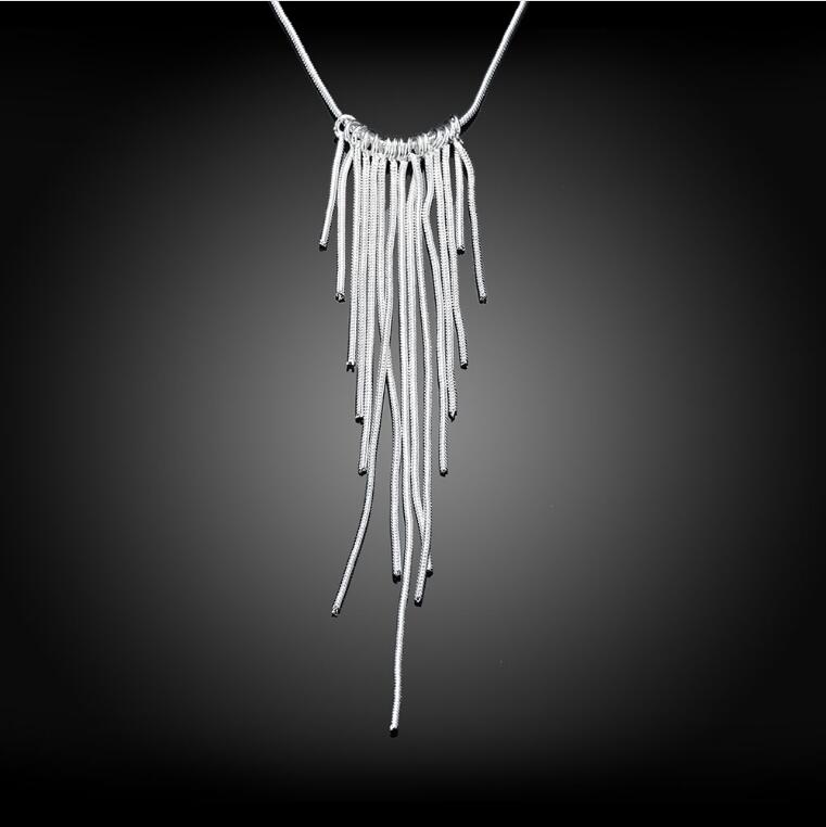 Hot sale Streamlined necklace sterling silver plate necklace STSN026,brand new fashion 925 silver Chains necklace factory direct sale