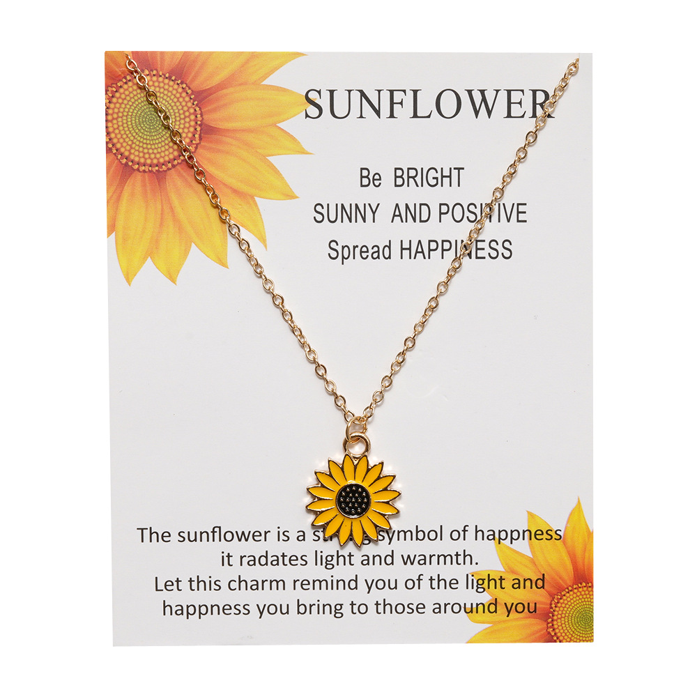 Simple Sunflower Pendant Necklaces 2020 Summer New Arrival Vintage Fashion Daily Jewelry Cute Sweater Necklaces for Women Birthday Gift
