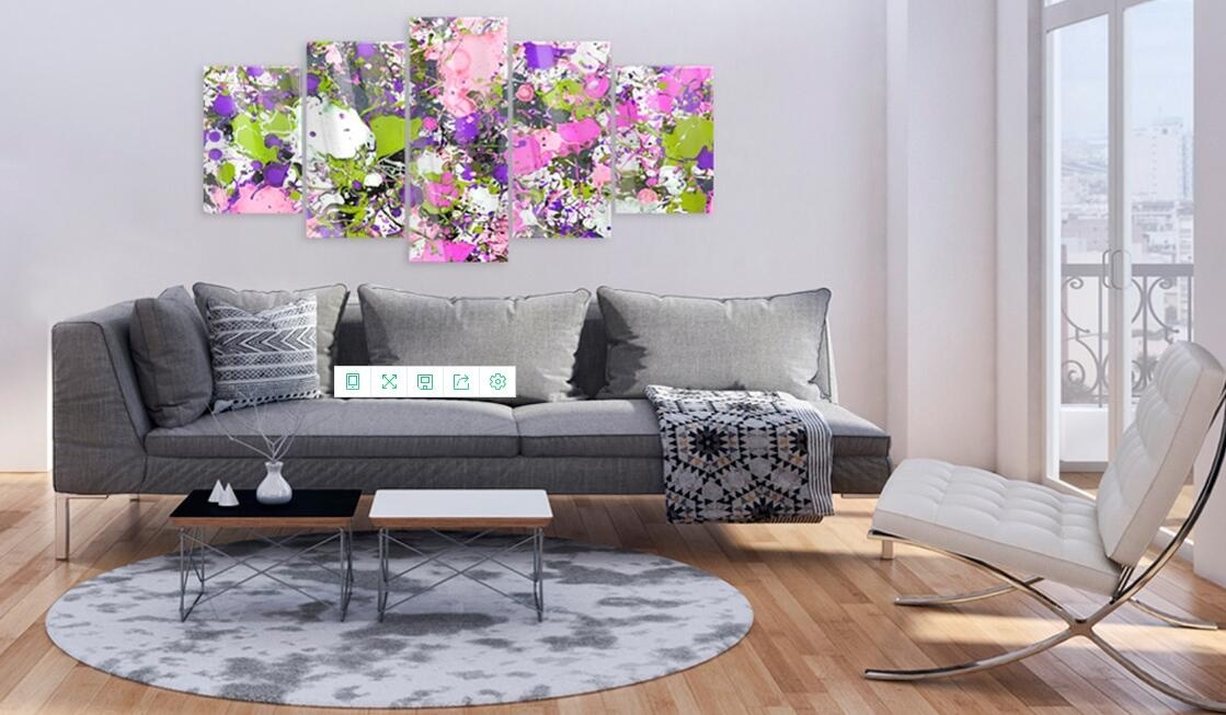 5 Pieces Fashion Wall Art Canvas Painting Abstract Color Watercolor Modern Home Decoration,Choose Color:3 And Size :2(No Frame)