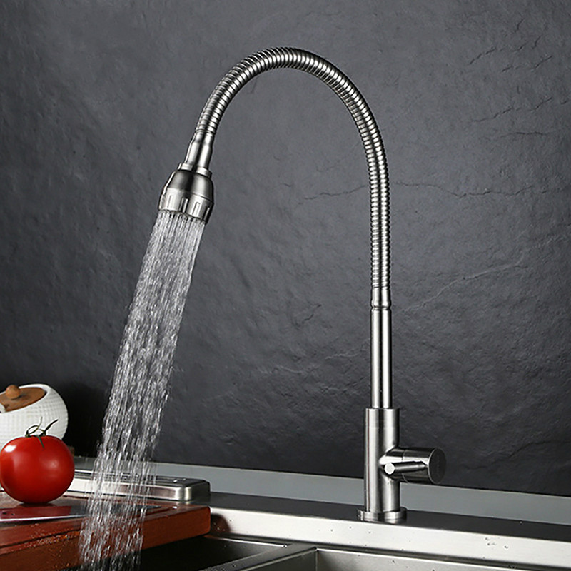 304 Stainless Steel Single Cold Kitchen Faucet With Shower Head Deck Mounted Water Tap
304 Stainless Steel Single Cold Kitchen Faucet With Shower Head Deck Mounted Water Tap
