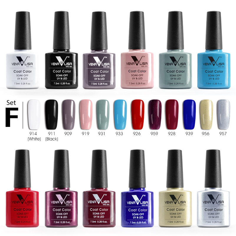 12pcs*7.5ml Gel Varnish Fast Shipment Original Nail Art Manicure 60 Colours Soak Off Gel Lacquer LED UV Nail Polish