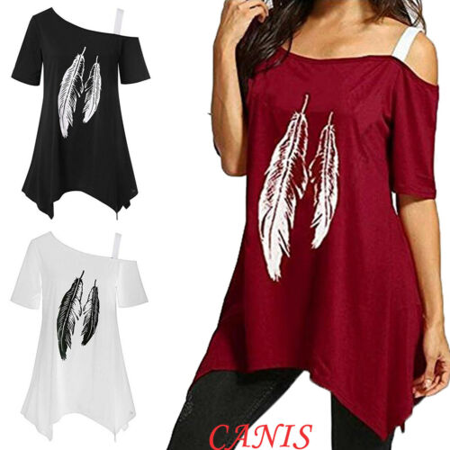 Hot Fashion Women One Shoulder T-Shirt 2019 NEW Summer Leaf Printed Short Sleeve Loose Casual Pullover Tops Tee Outwear Sunsuit, Black
Hot Fashion Women One Shoulder T-Shirt 2019 NEW Summer Leaf Printed Short Sleeve Loose Casual Pullover Tops Tee Outwear Sunsuit, Black