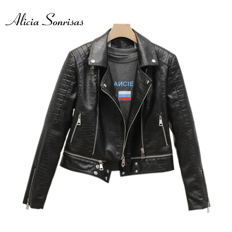 Faux Leather Jacket Wome Detachable Hem 2020 Sping New Short Locomotive Crocodile Skin Texture Biker Coat AS20219, Black
Faux Leather Jacket Wome Detachable Hem 2020 Sping New Short Locomotive Crocodile Skin Texture Biker Coat AS20219, Black