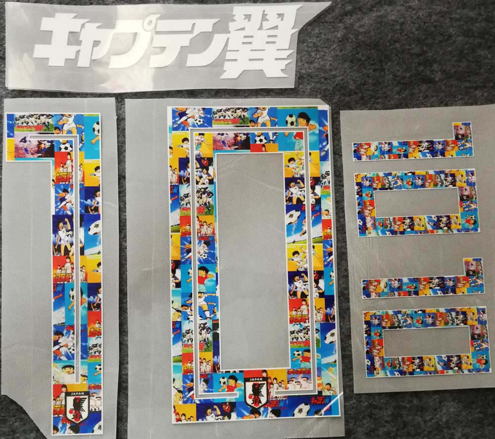 2018 2019 Japan home special hot printing nameset #10 Tsubasa cartoon stamping colorful soccer stickers world cup printed football patches
2018 2019 Japan home special hot printing nameset #10 Tsubasa cartoon stamping colorful soccer stickers world cup printed football patches