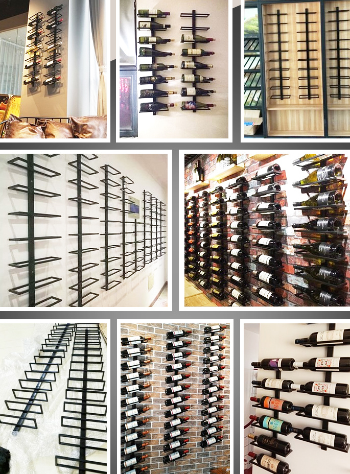 Factory Promotion Hihg Quality Iron Wall Mounted Wine Holder European-style Wine Rack Bottle Display Stand Rack Organizer