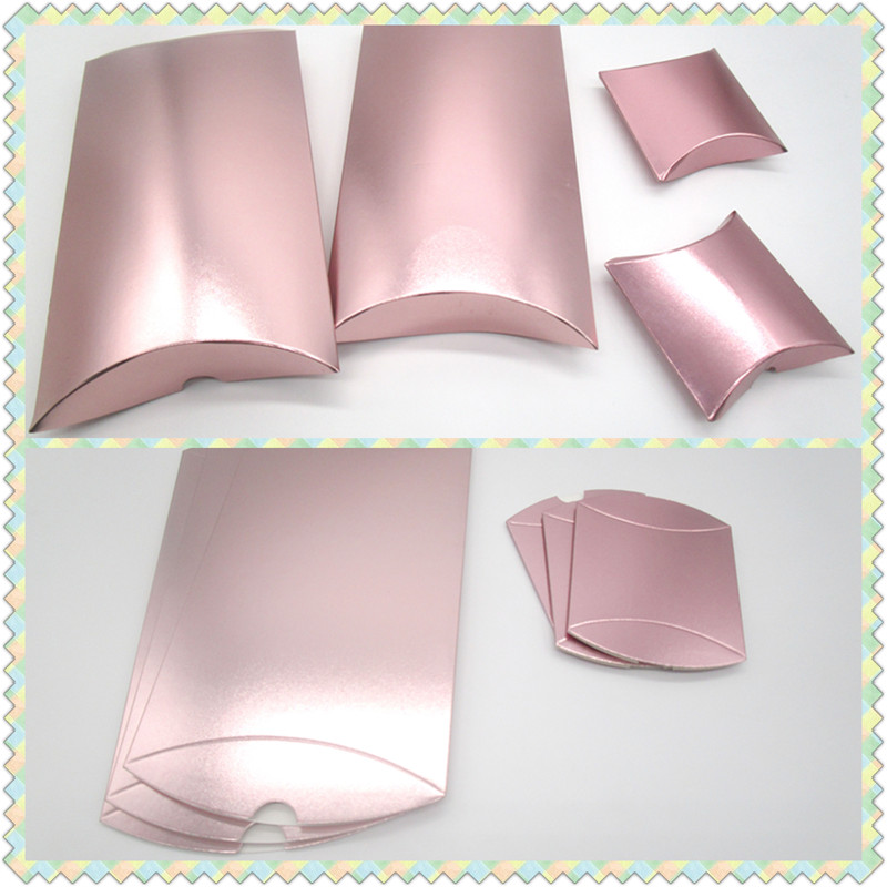 Rose Gold Paper Pillow Candy Boxes Wedding Party Favor Paper Box DIY Gift Candy Package Boxes