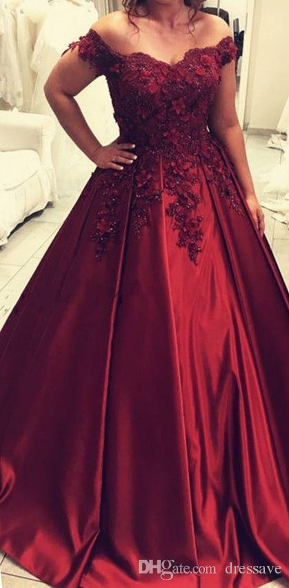Elegant Burgundy Prom Dresses A Line Off Shoulders With Appliques Beads Long Robe De Soriee Party Evening Gowns Bc1382 B0320