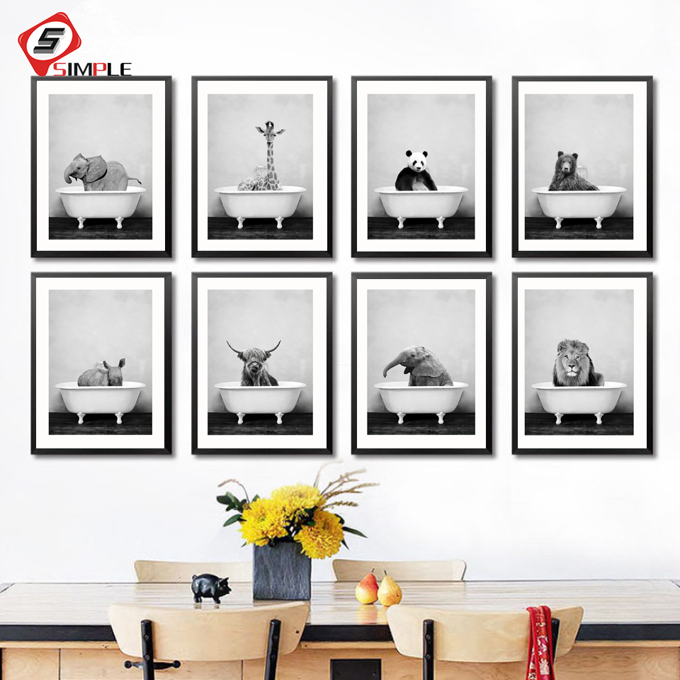 Baby Animal in Bathtub Poster Panda Giraffe Elephant Lion Pig Cow Canvas Painting Nursery Wall Art Nordic Picture Kid Room Decor
Baby Animal in Bathtub Poster Panda Giraffe Elephant Lion Pig Cow Canvas Painting Nursery Wall Art Nordic Picture Kid Room Decor