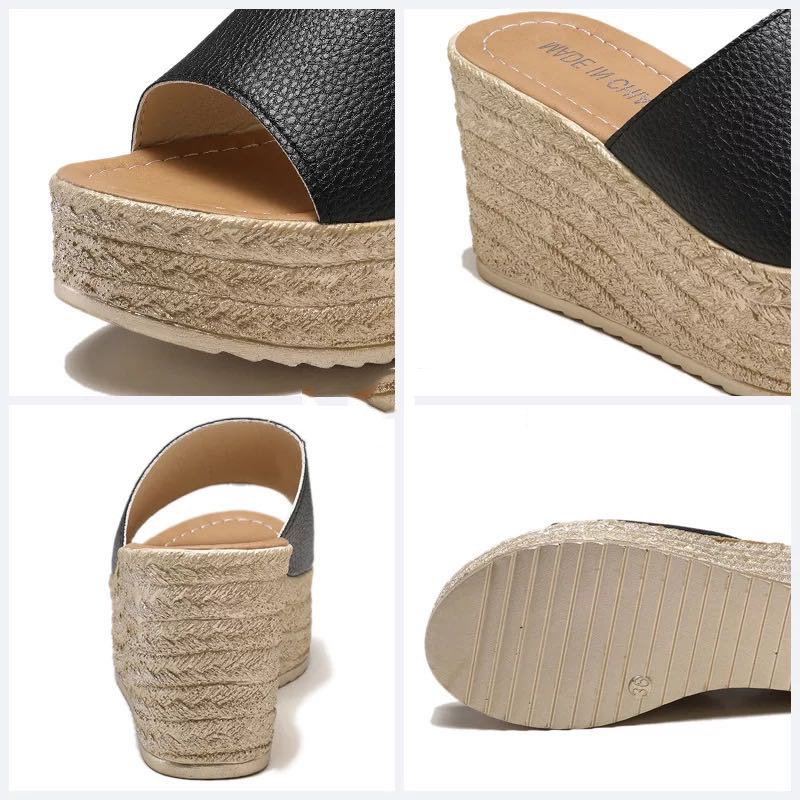 Slippers 2021 Summer Woman Shoes Platform Wedge Beach High Heels Women Slipper Ladies Cork Gold Heel Flip Flop Sandals