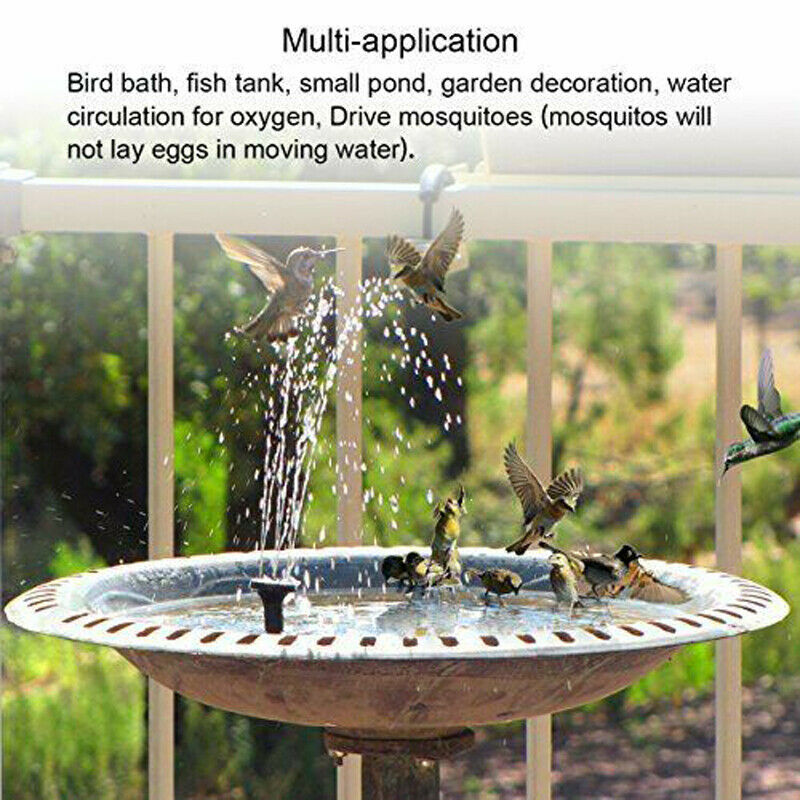 Solar Powered Floating Pump Water Fountain Birdbath Home Pool Garden Decor AS01A1 Solar Fountain DC Brushless Water Pump255P4086684